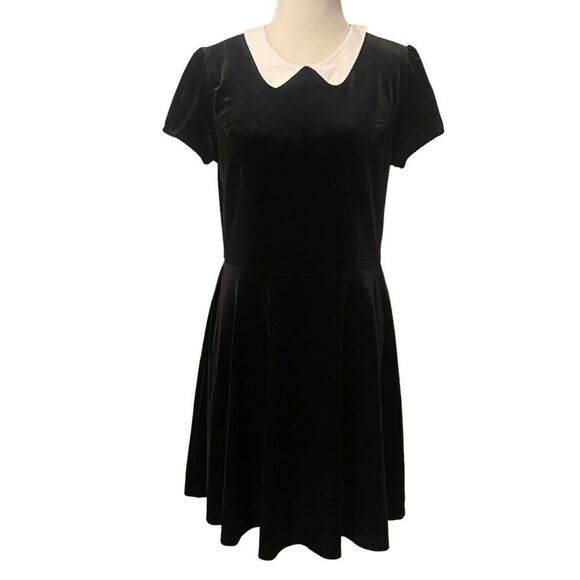 Hot Topic Academia Wednesday Classic Little Black Mini Goth Collard School Dress - Picture 7 of 8